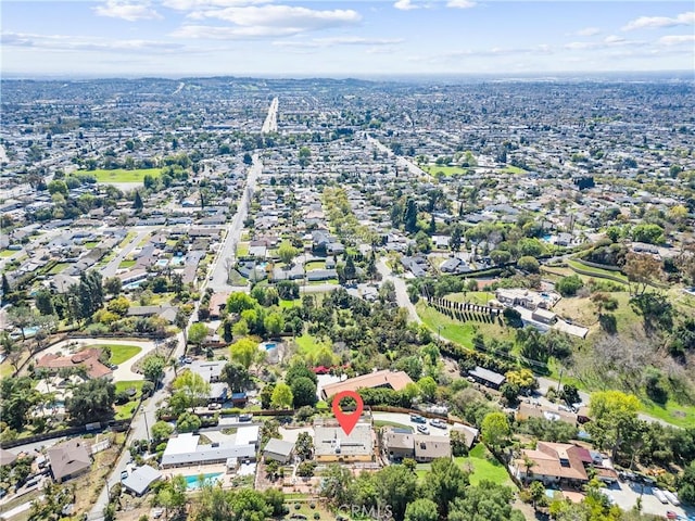 aerial view with a residential view