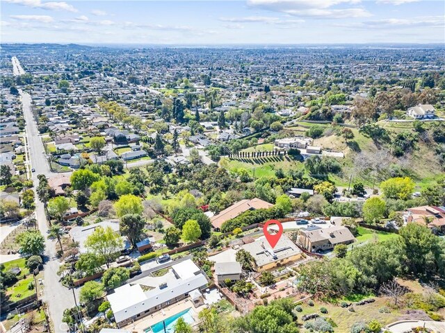 drone / aerial view with a residential view