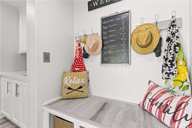 mudroom featuring wood finished floors