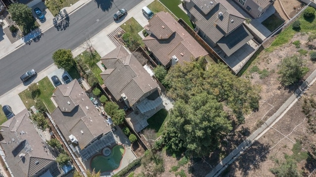 drone / aerial view with a residential view