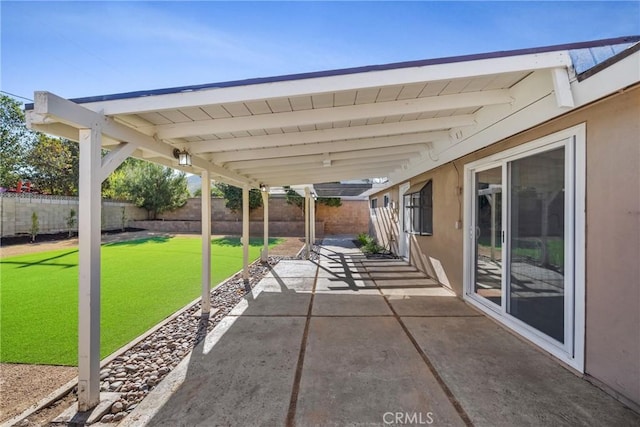 view of patio featuring a fenced backyard