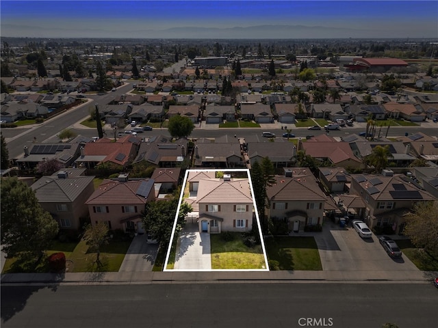 bird's eye view with a residential view