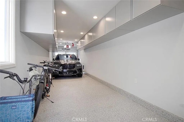 garage with recessed lighting