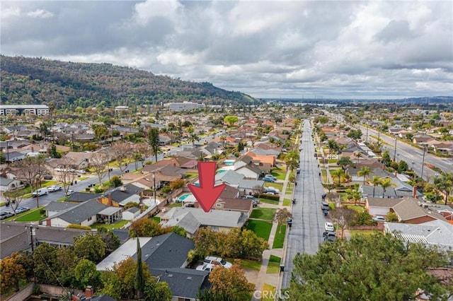 drone / aerial view with a residential view