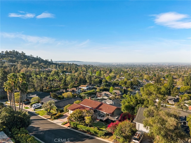 aerial view with a residential view