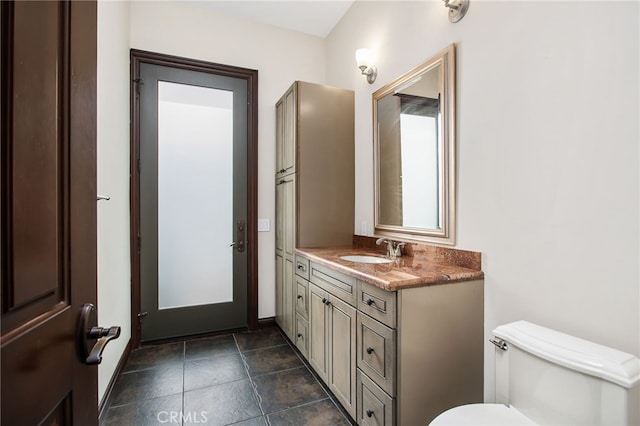 bathroom featuring toilet and vanity