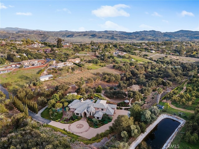 bird's eye view featuring a mountain view