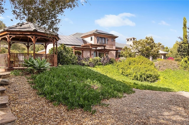 view of yard featuring a gazebo