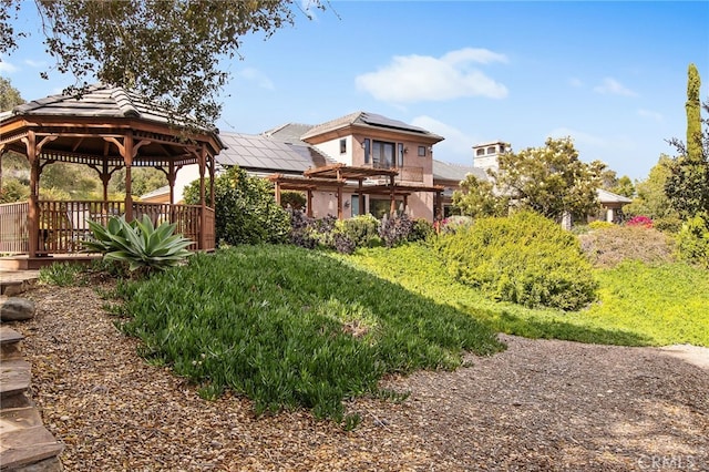 3221 Integrity Way, Fallbrook, CA 92028 - view of yard with a gazebo, a pergola, and a deck