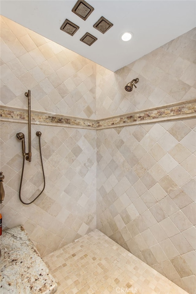 full bathroom with a tile shower