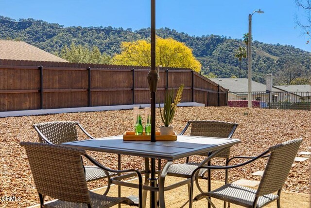view of patio / terrace with outdoor dining space and a fenced backyard