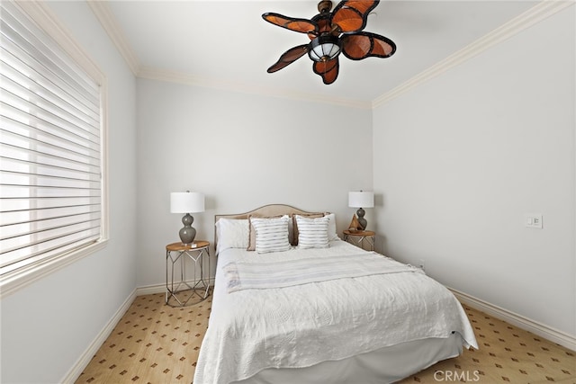 10 Corte Vizcaya, San Clemente, CA 92673 - bedroom featuring baseboards, ornamental molding, and ceiling fan