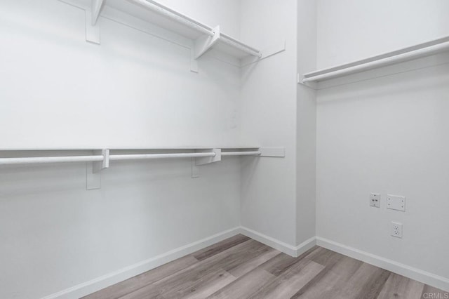 spacious closet with wood finished floors