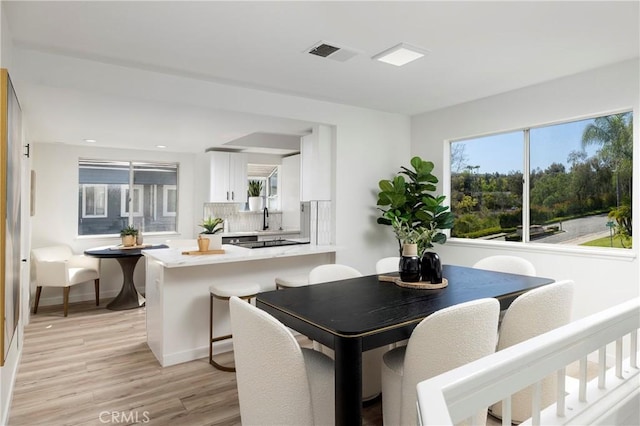 24877 Nueva Vista Dr Unit 23, Laguna Niguel, CA 92677 - dining room with visible vents, baseboards, and light wood finished floors