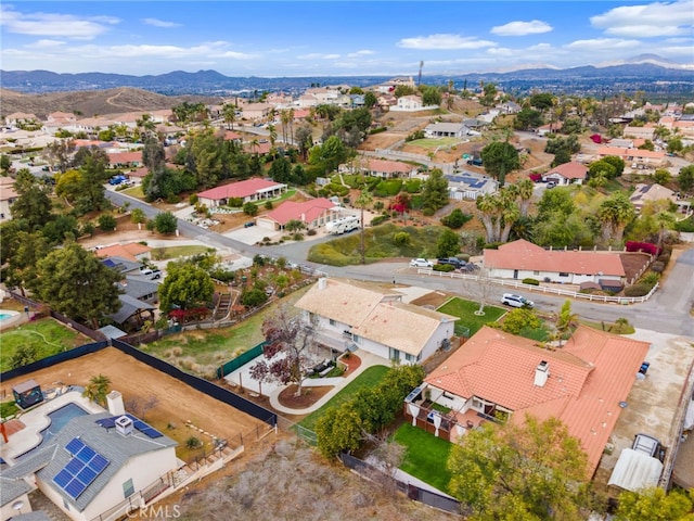 bird's eye view with a residential view and a mountain view