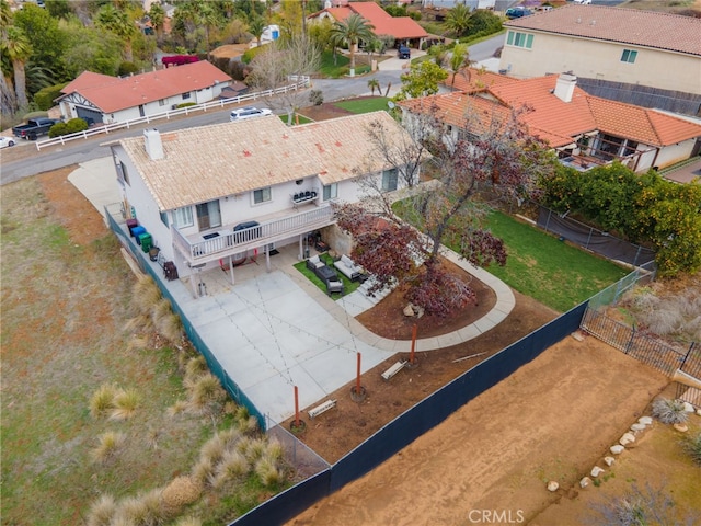 drone / aerial view with a residential view