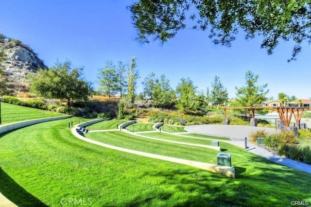 view of home's community featuring a lawn