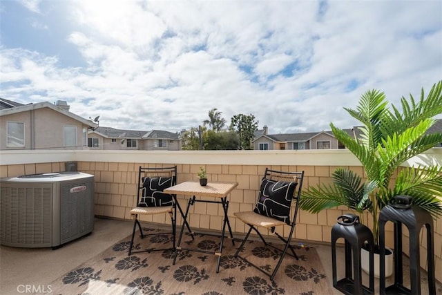 view of patio featuring central AC unit