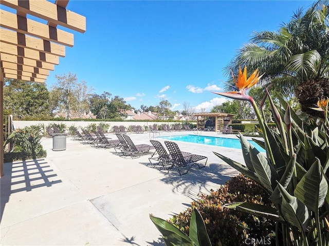 community pool featuring a patio area and a pergola