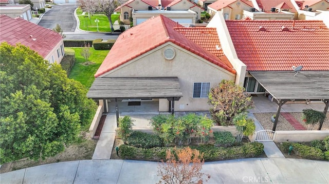 aerial view featuring a residential view