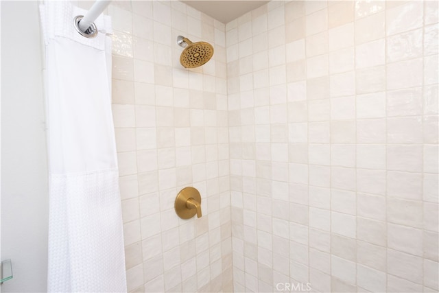 interior details featuring tiled shower