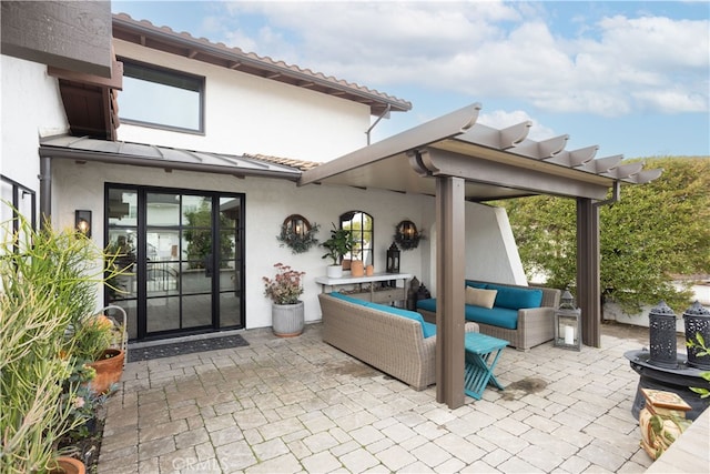 view of patio with outdoor lounge area