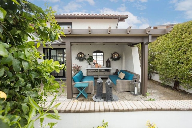 view of patio / terrace with an outdoor hangout area