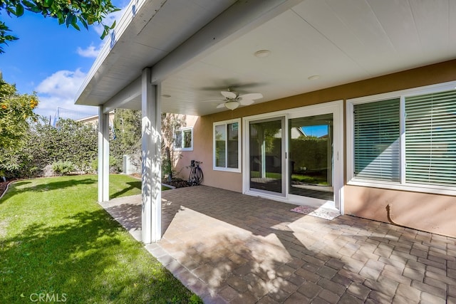 view of patio / terrace with ceiling fan