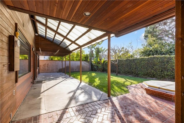 view of patio featuring a fenced backyard