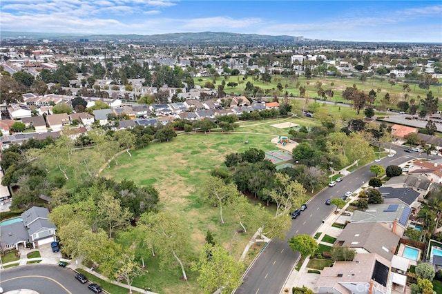 bird's eye view with a residential view