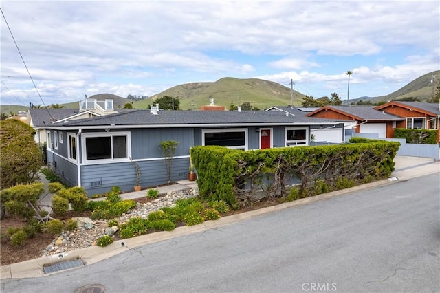 ranch-style house featuring a mountain view and crawl space