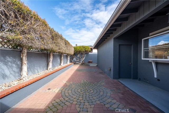 view of patio featuring a fenced backyard