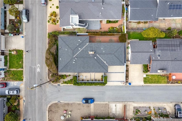 aerial view with a residential view