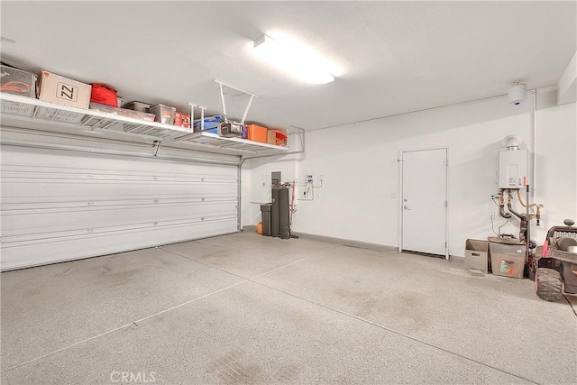 garage with water heater