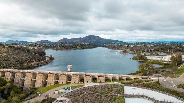 property view of water featuring a mountain view