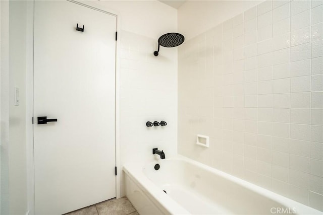 full bathroom with tile patterned floors and bathing tub / shower combination