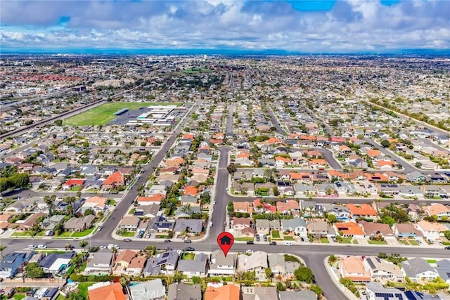 drone / aerial view with a residential view