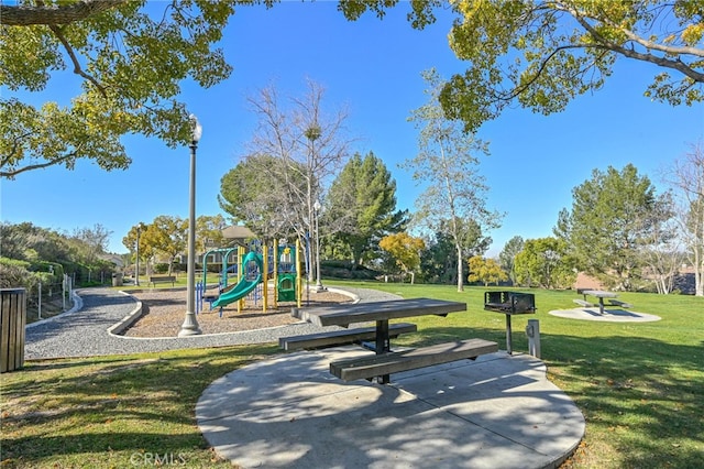 community playground with a yard