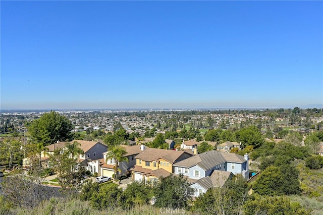 aerial view with a residential view