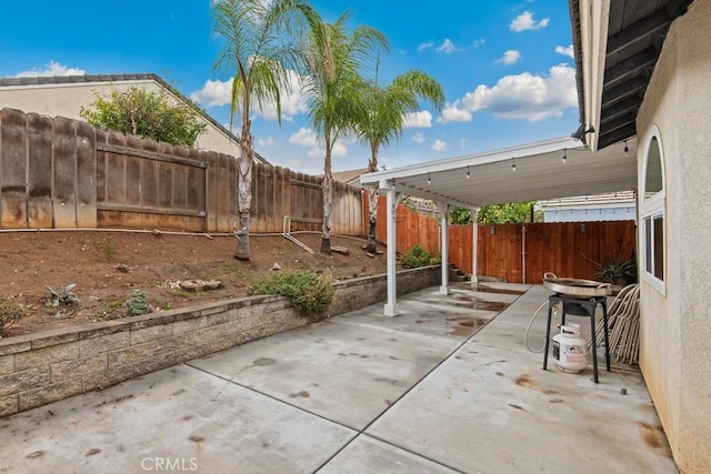 view of patio with a fenced backyard