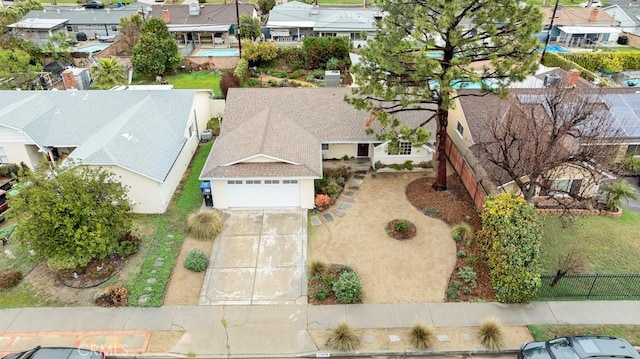 drone / aerial view featuring a residential view