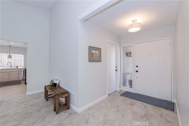 entryway with baseboards