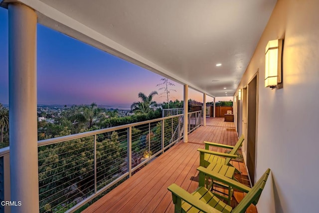 view of deck at dusk