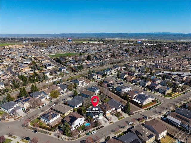 bird's eye view with a residential view