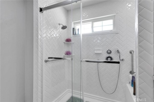 full bathroom with a stall shower