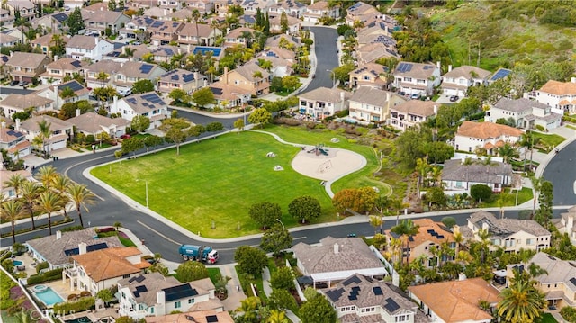 aerial view with a residential view