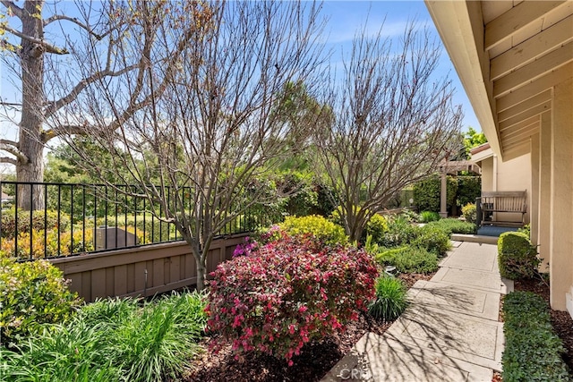 view of yard featuring fence