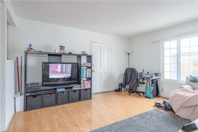 home office featuring wood finished floors