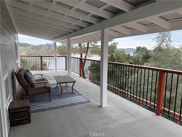 balcony with a mountain view