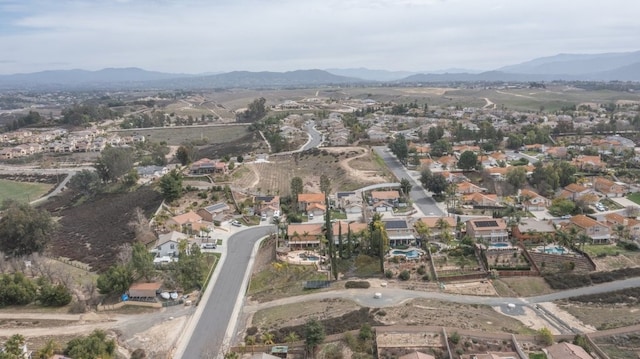 bird's eye view with a mountain view